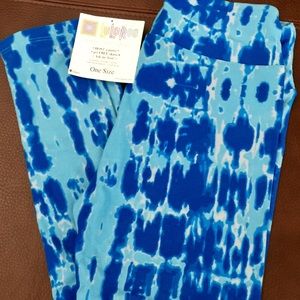 Lularoe Blue Tie Dye Leggings New Sz OS